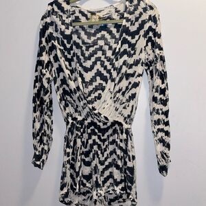 Blue Life Black and White Tie-Dye Top